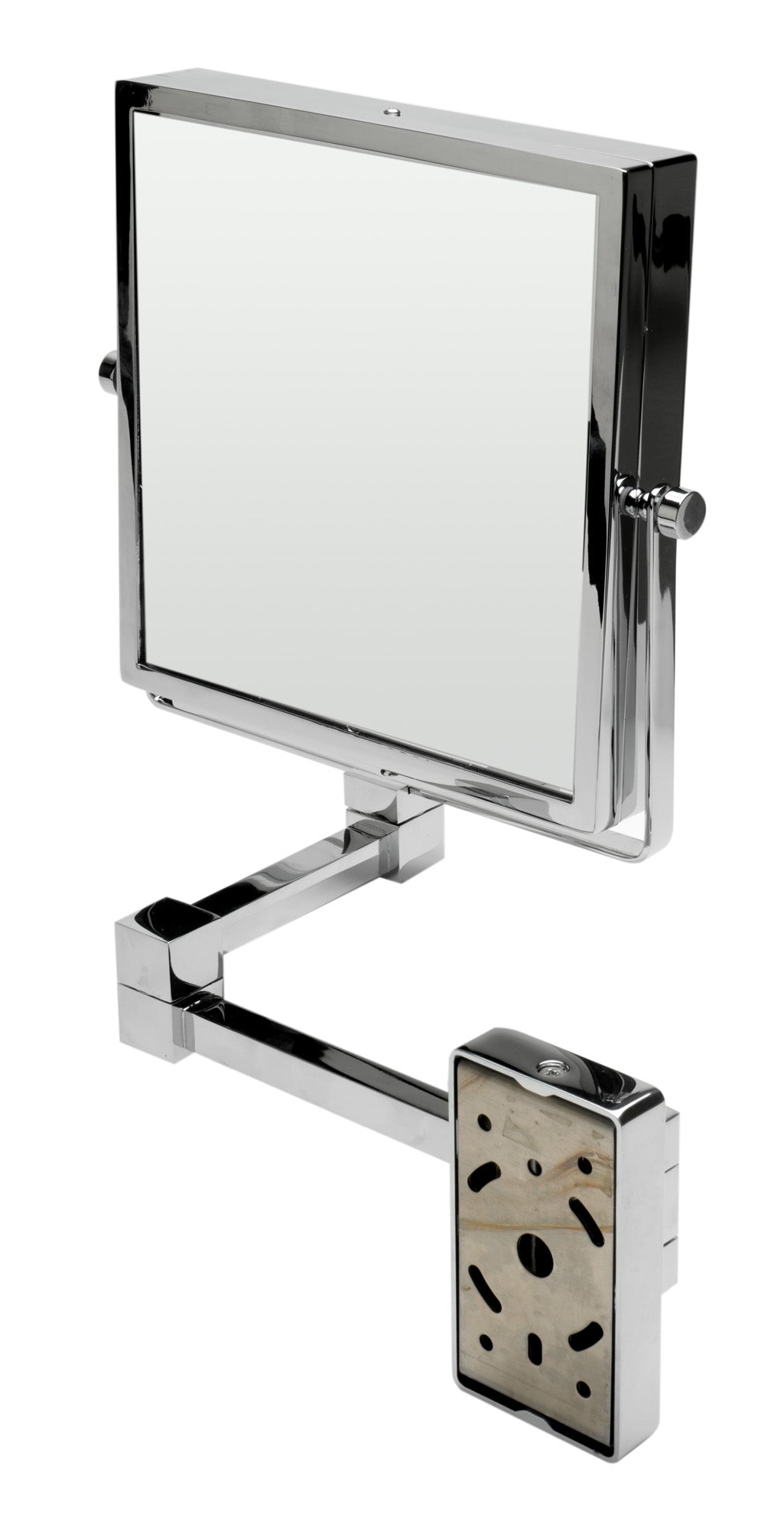 ALFI brand ABM8WS-PC 8Inch Square Wall Mounted 5x Magnify Cosmetic Mirror