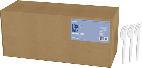 Mediumweight Plastic Cutlery Fork White 1000/pack
