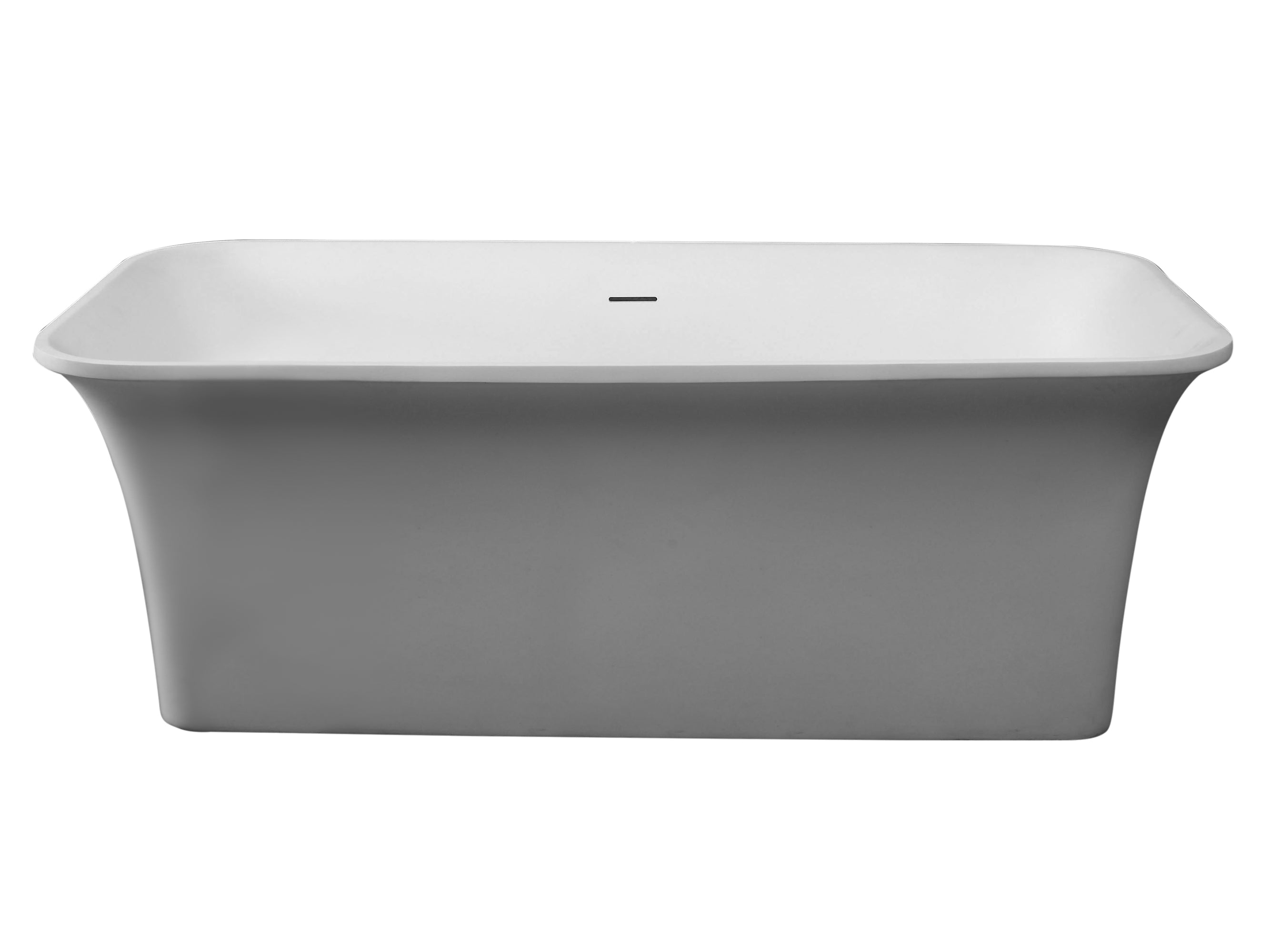 ALFI brand AB9942 67Inch White Rectangular Solid Surface Smooth Resin Soaking Bathtub