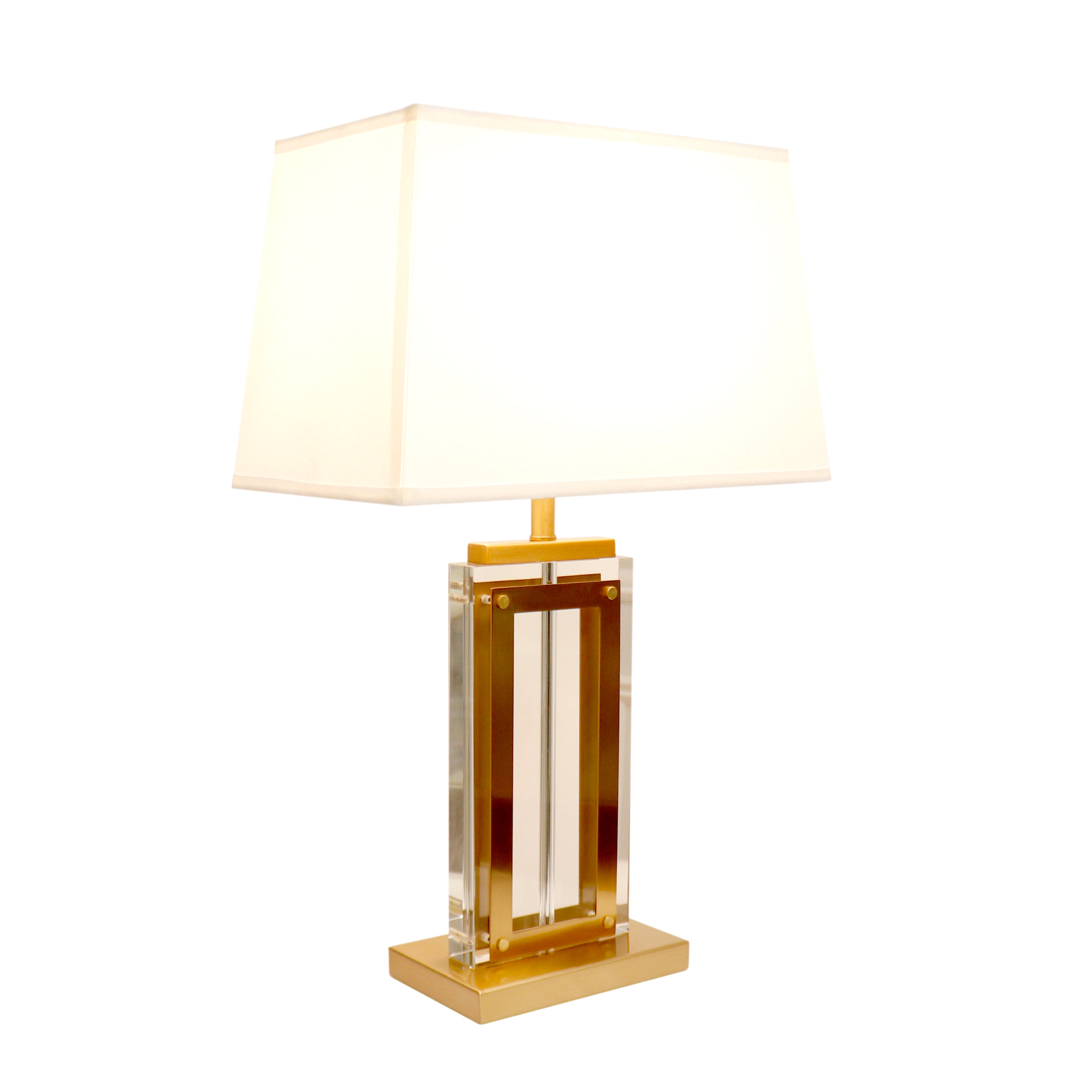 Pasargad Home Astoria Glass & Steel Table Lamp H26 in