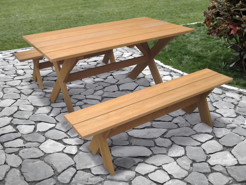 X-Frame Picnic Table Dining Set