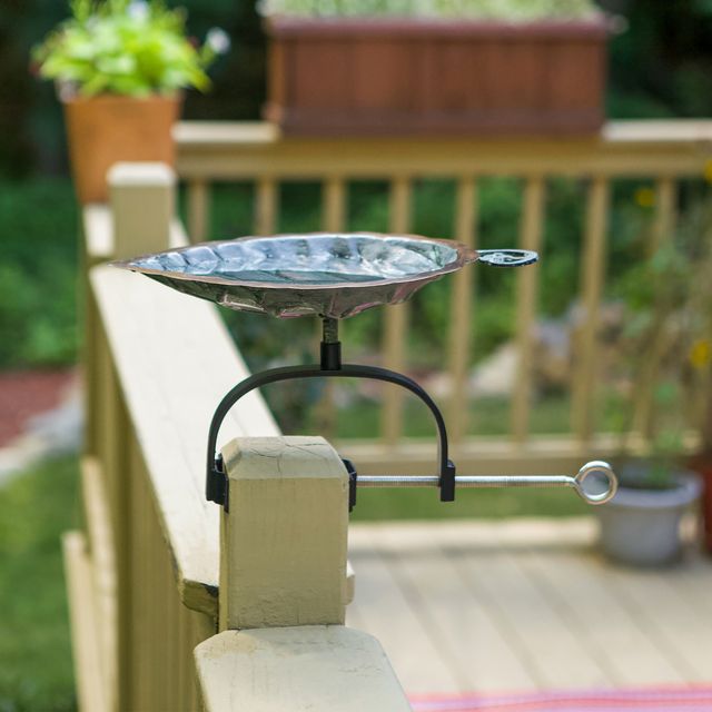 Aspen Leaf Birdbath- Over Rail Bracket