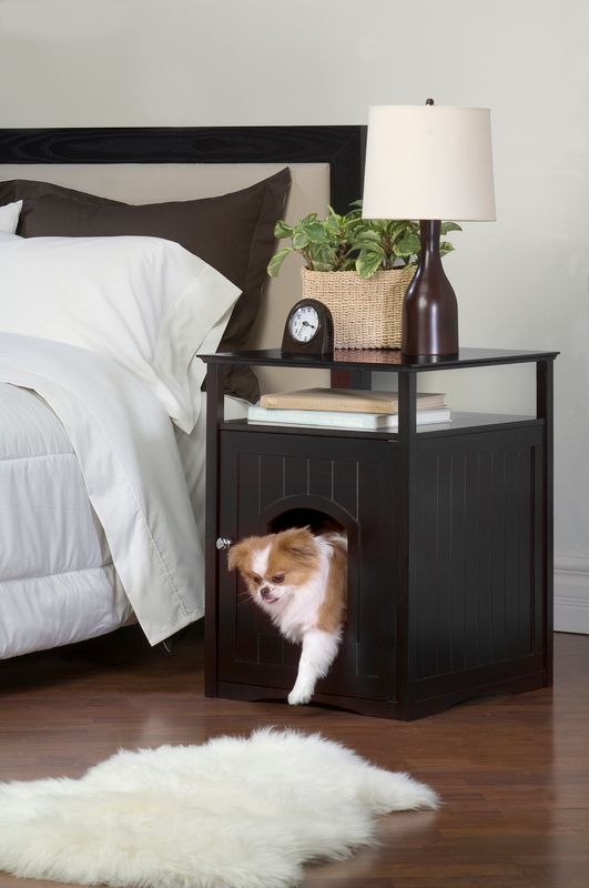 Cat Washroom Litter Box Cover / Night Stand, Black