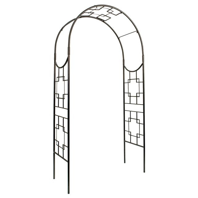 Achla Designs ARB-25 Squares Arbor Garden Arch, Graphite