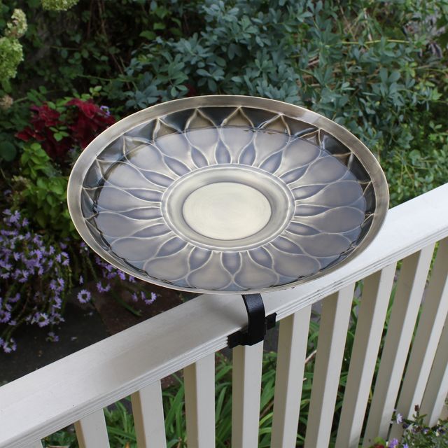 African Daisy Birdbath- Over Rail Bracket