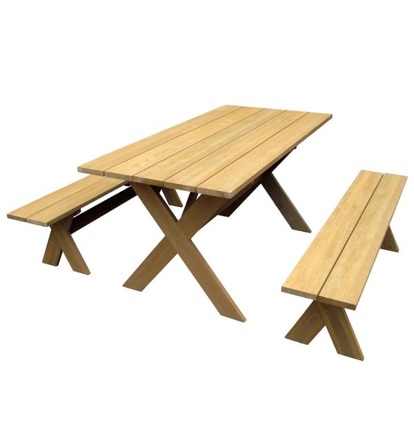 X-Frame Picnic Table Dining Set