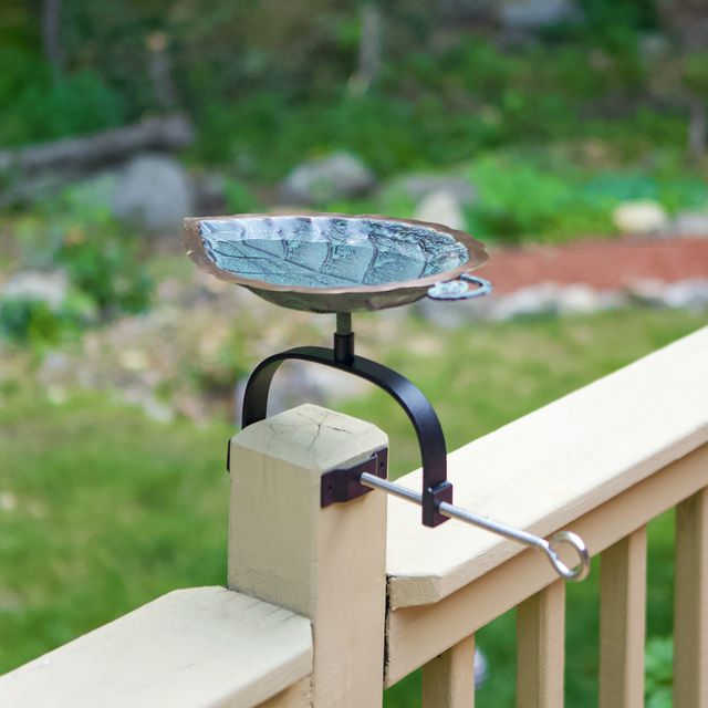 Aspen Leaf Birdbath- Over Rail Bracket