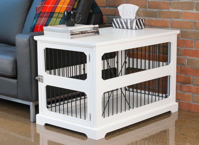 Slide Aside Crate And End Table  White  Medium