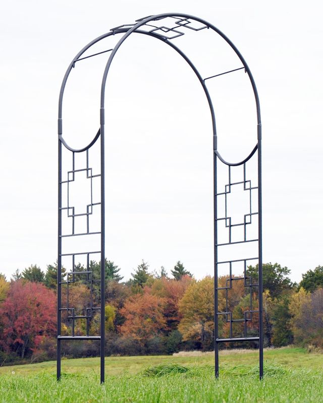 Achla Designs ARB-25 Squares Arbor Garden Arch, Graphite