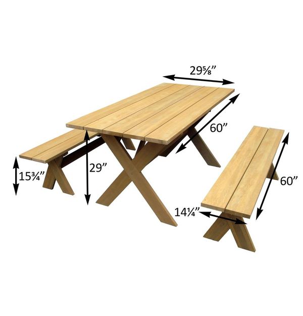 X-Frame Picnic Table Dining Set