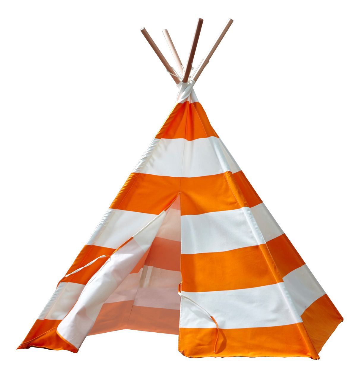 Children’s Teepee, Orange With White Stripes