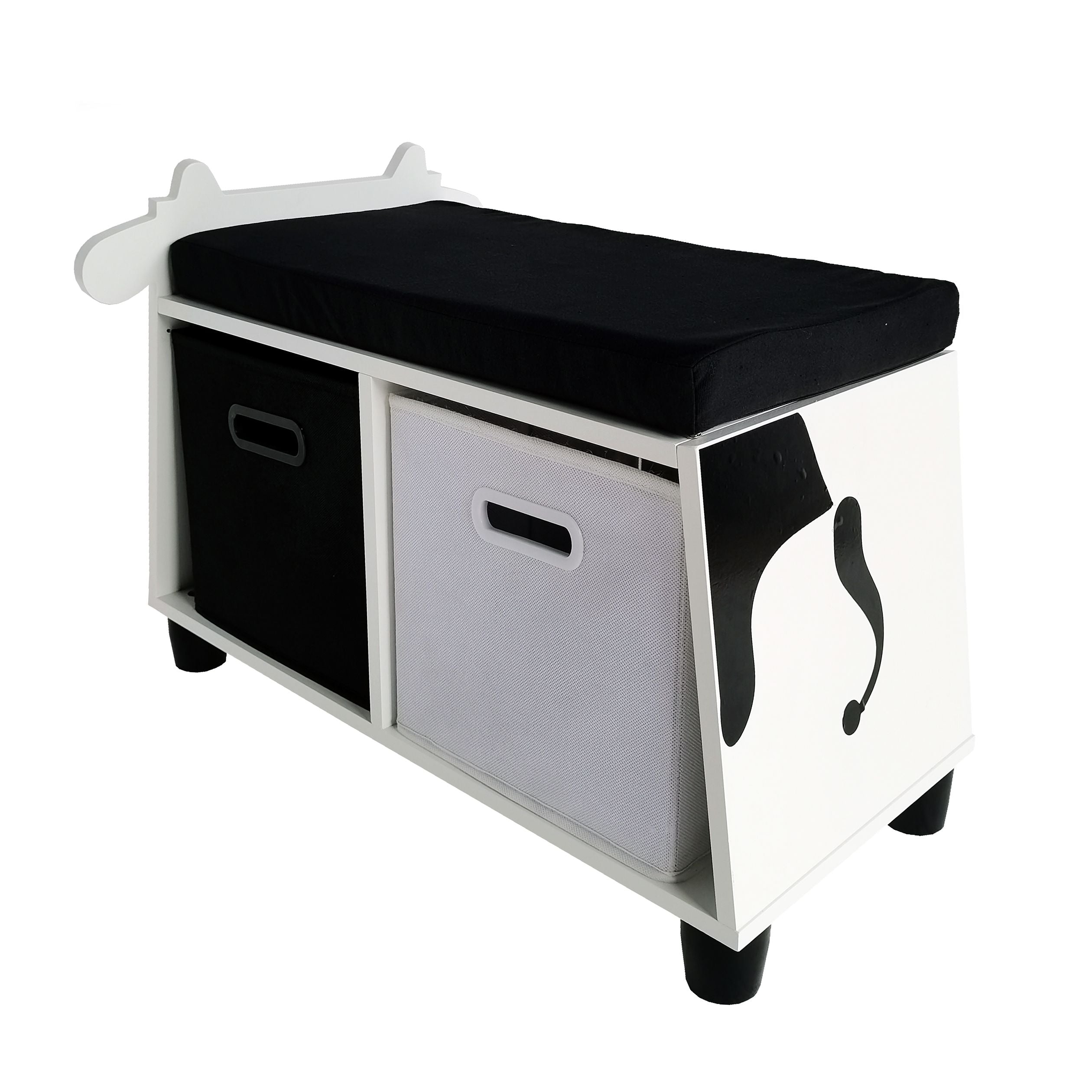 Children’s Cow Storage Bench With Cushion