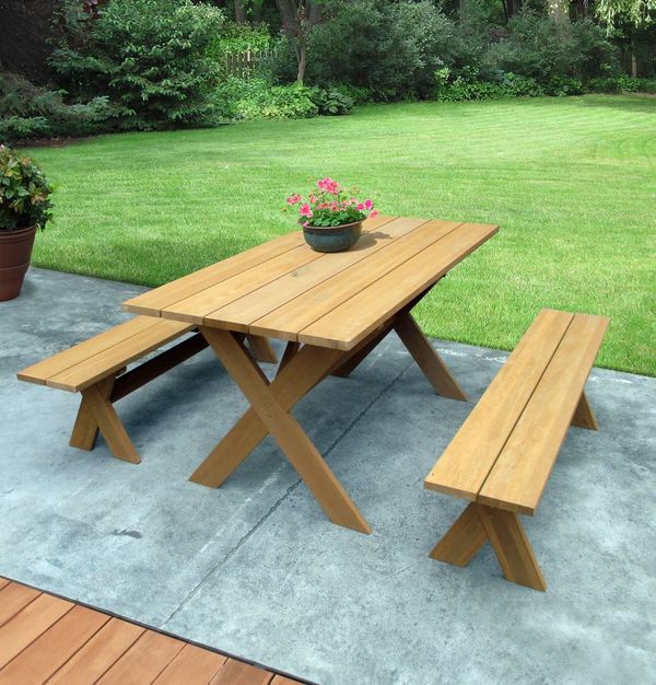 X-Frame Picnic Table Dining Set