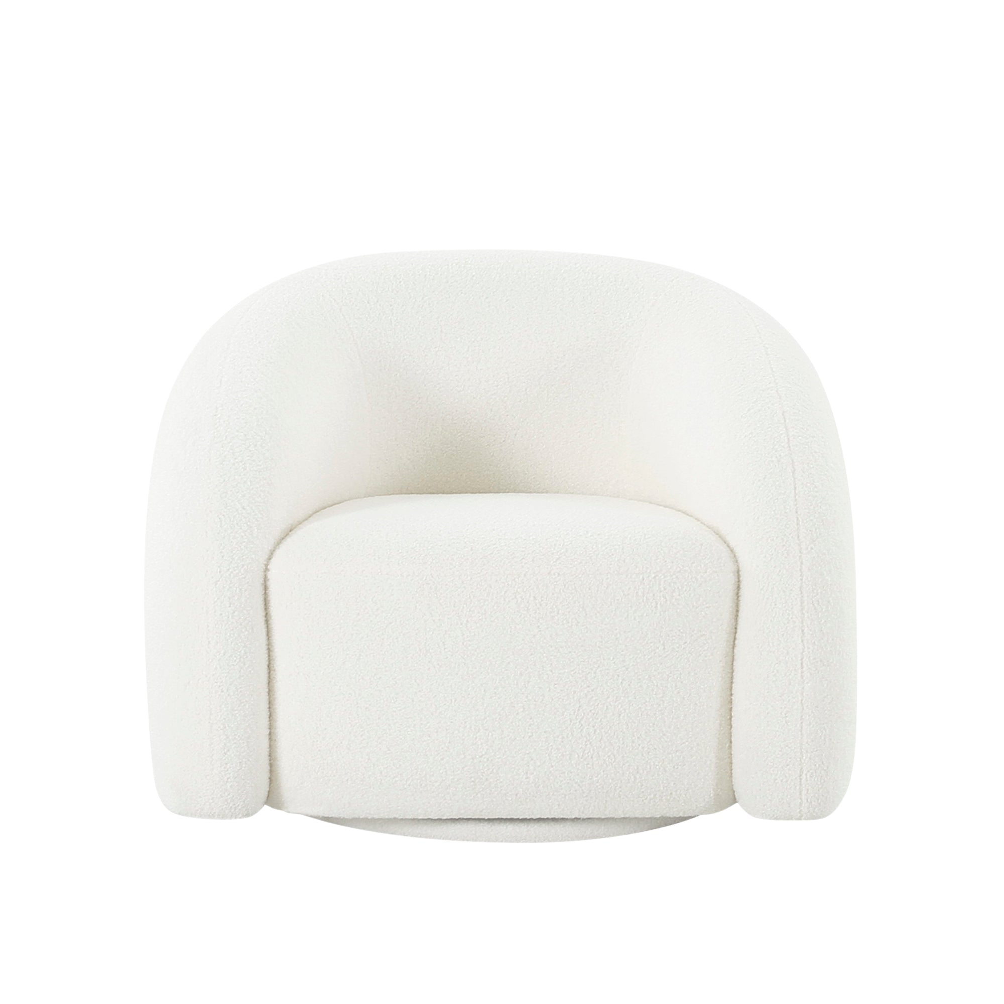 Pasargad Home Azzurro Upholstered Swivel Loungechair Ivory