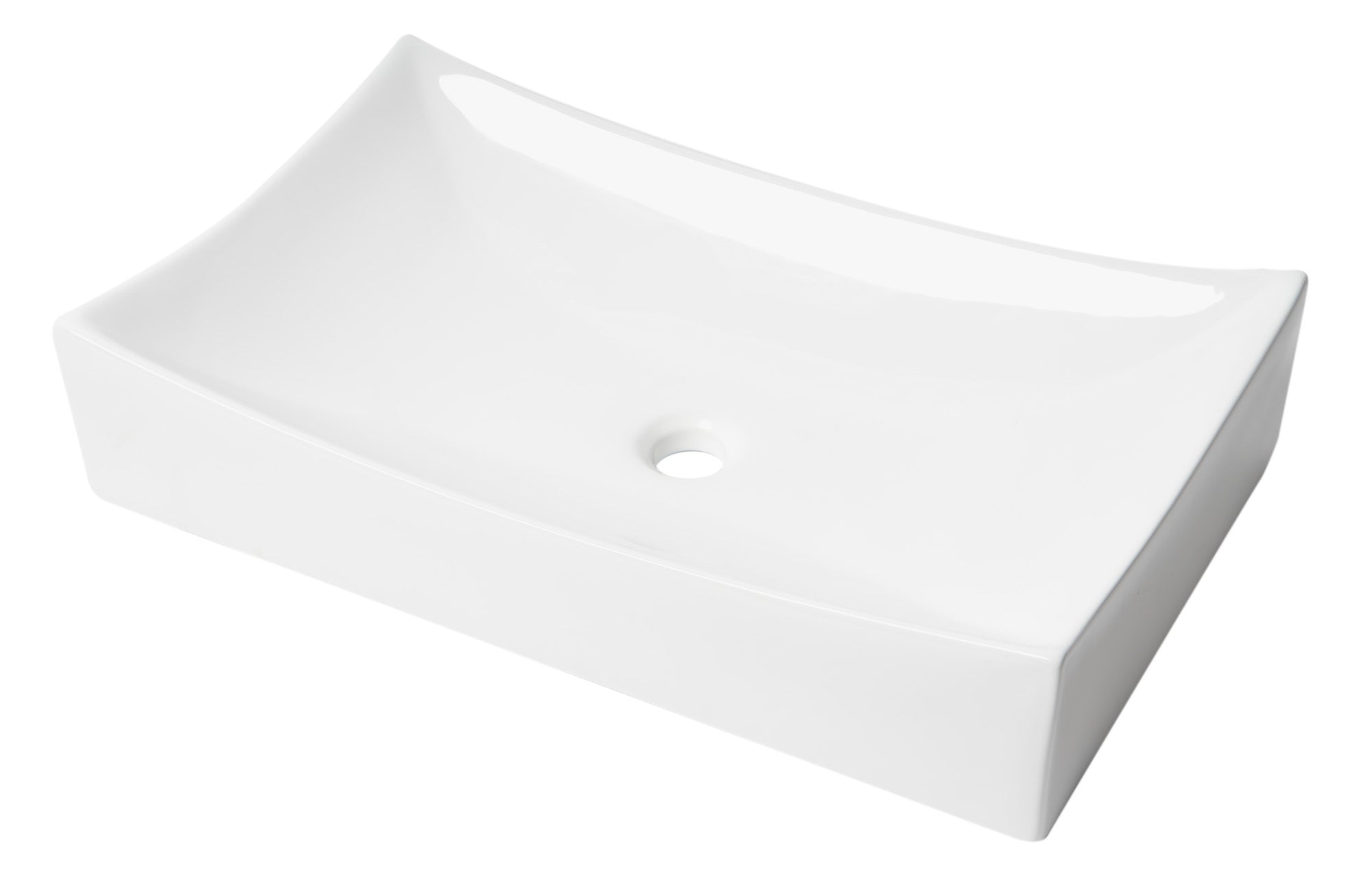 ALFI brand ABC904 White 26Inch Fancy Rectangular Above Mount Ceramic Sink