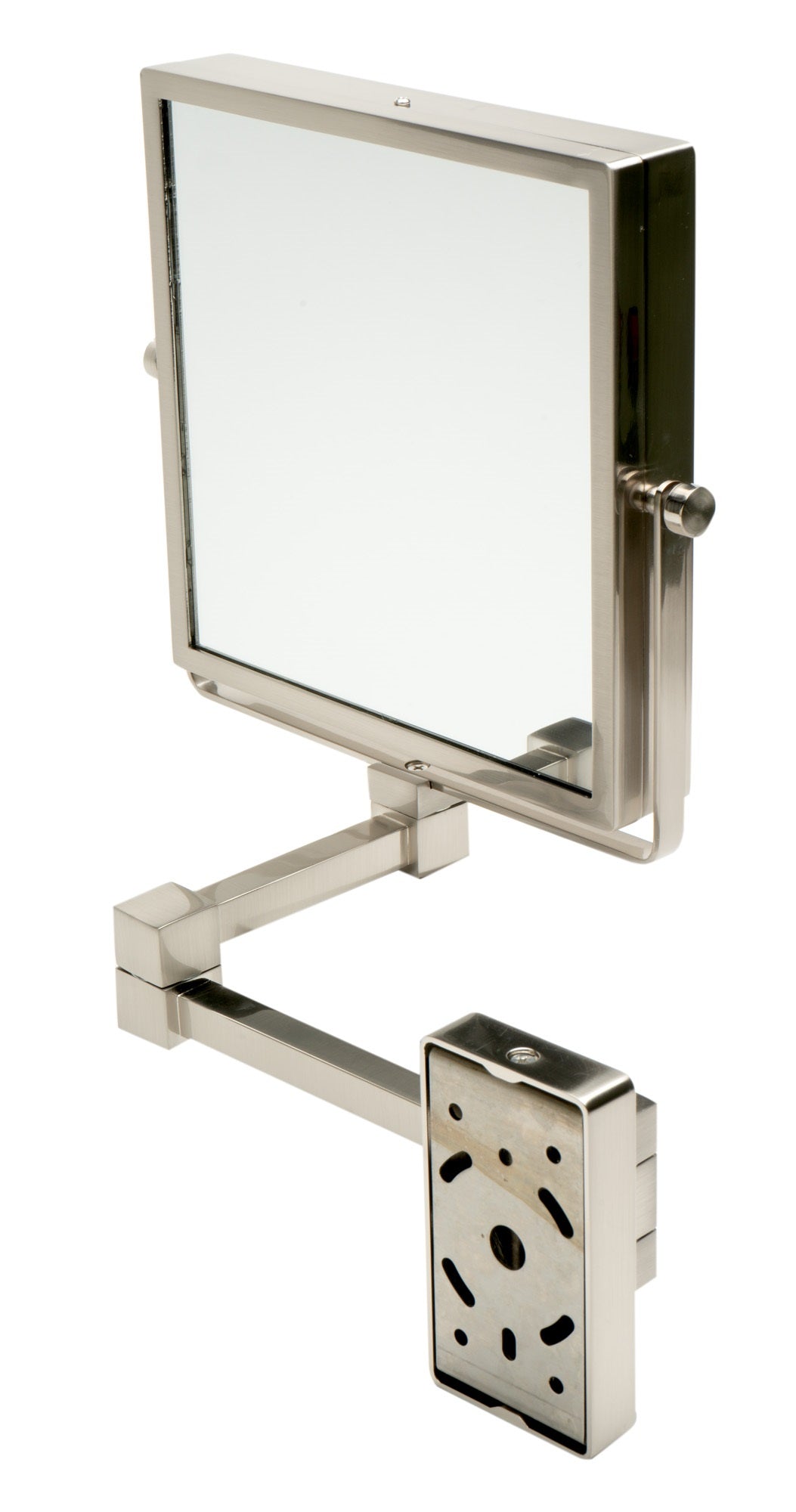 ALFI brand ABM8WS-BN 8Inch  Square Wall Mounted 5x Magnify Cosmetic Mirror