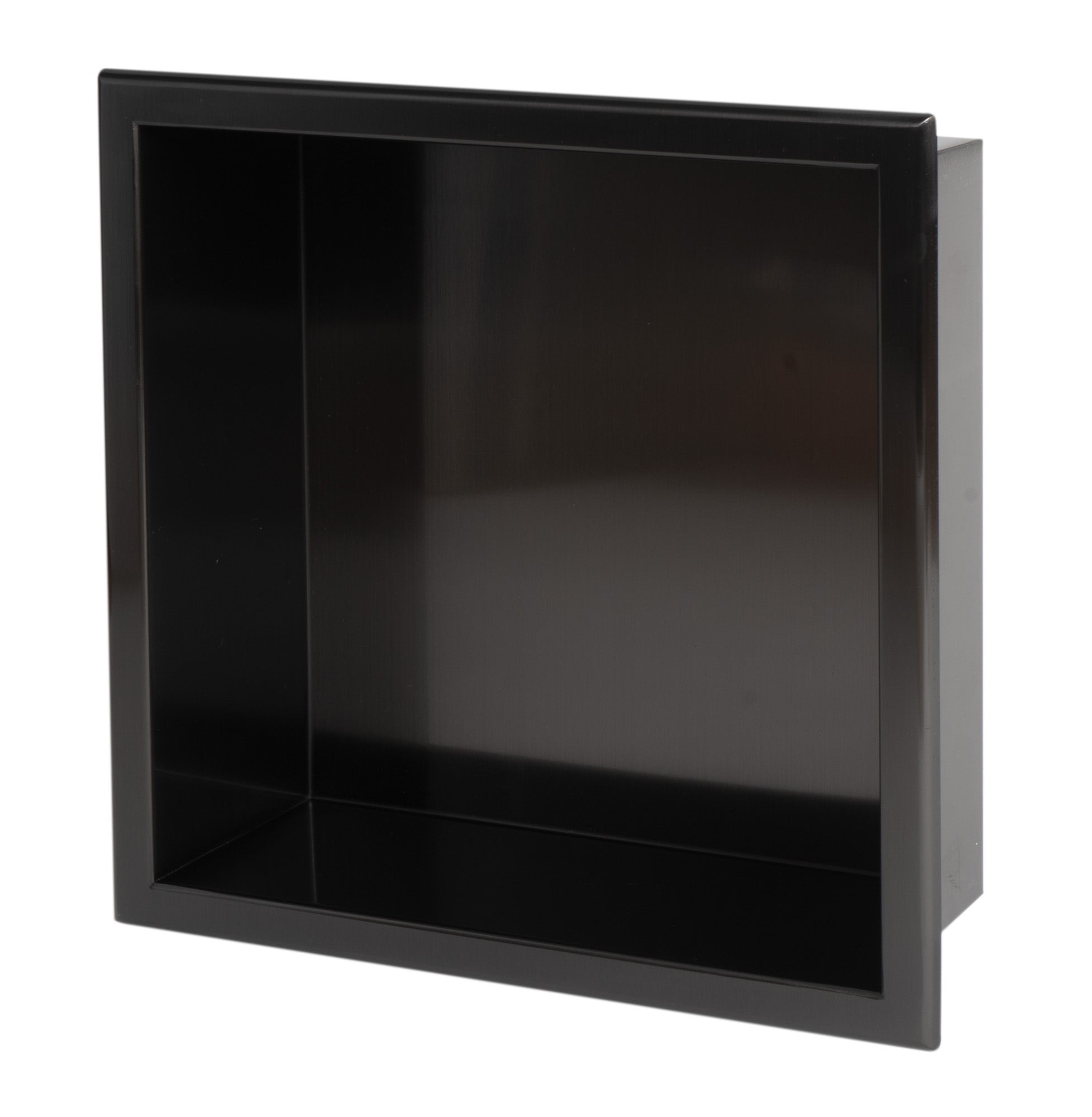 ALFI brand ABNP1212-BB 12Inch x 12Inch Brushed Black PVD Stainless Steel Square Single Shelf Shower Niche
