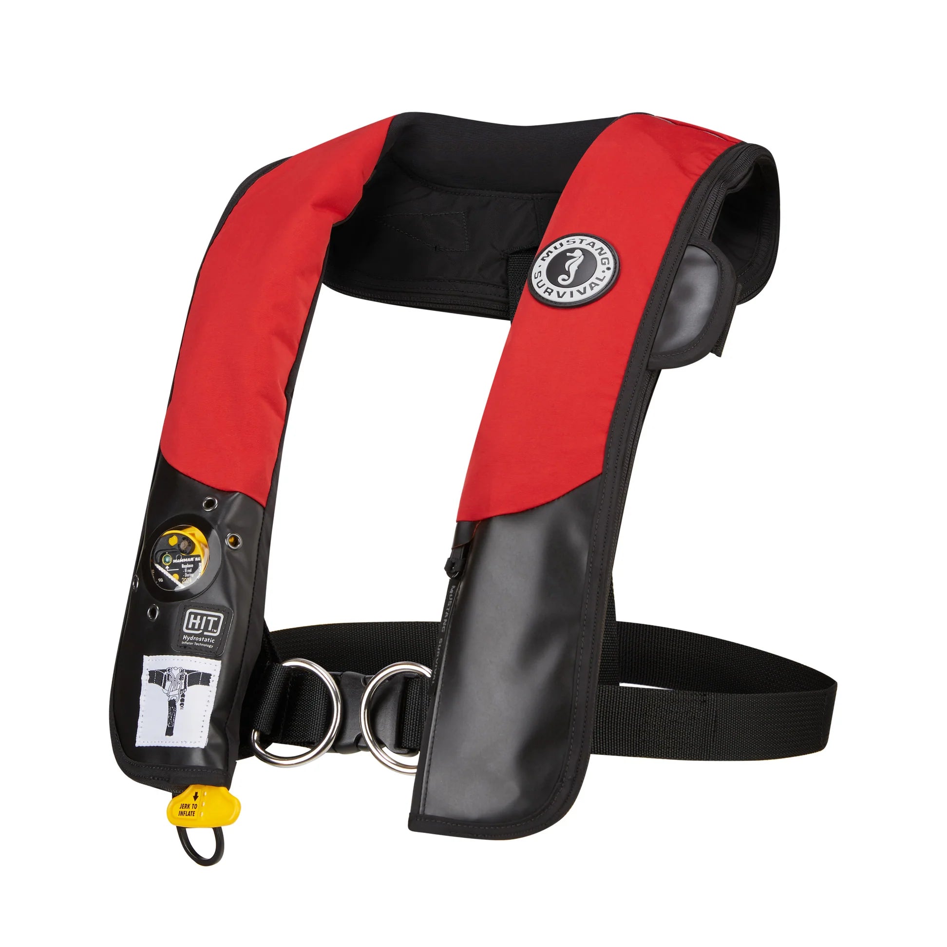 Mustang HIT Hydrostatic Inflatable PFD w/Sailing Harness - Red/Black - Automatic/Manual [MD318402-123-0-202]