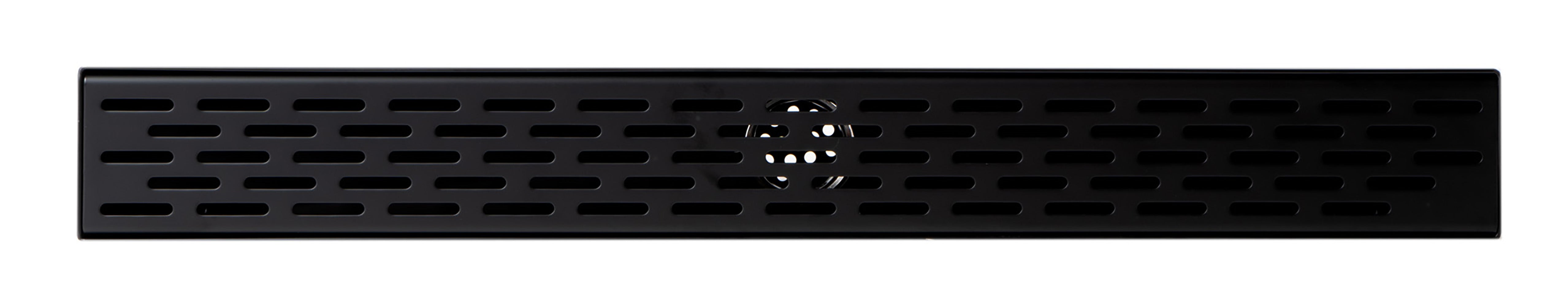 24 Inches Black Matte Stainless Steel Linear Shower Drain with Groove Holes