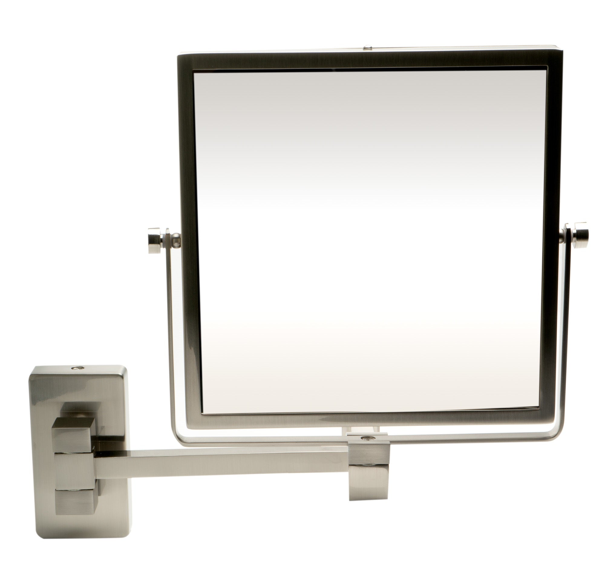 ALFI brand ABM8WS-BN 8Inch  Square Wall Mounted 5x Magnify Cosmetic Mirror