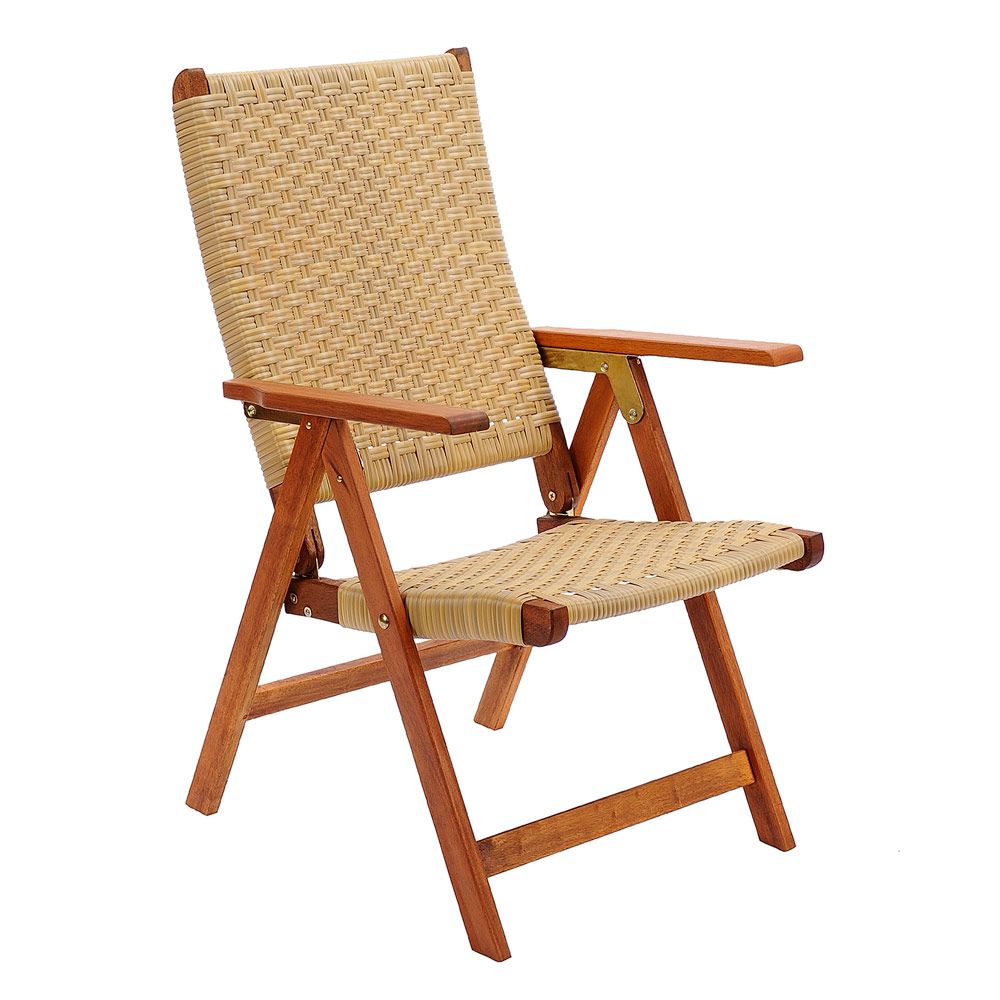 Folding Dining Chair, Polyweave with Arms