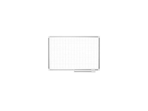 MasterVision Magnetic Steel Dry-Erase Planning Board 1 Inches x 2 Inches Grid Aluminum Frame 24 Inches x 36 Inches