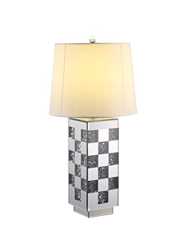 Acme Furniture Noralie Table Lamp, Mirrored &amp; Faux Diamonds