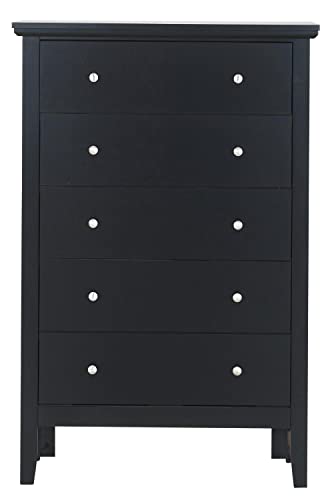 Primo Black 5 Drawer Chest of Drawers (32 in L. X 16 in W. X 48 in H.)