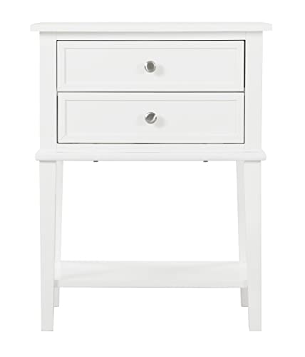 Newton 2-Drawer White Nightstand (28 in. H x 16 in. W x 22 in. D)