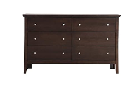 Primo 6-Drawer Espresso Dresser (36 in. X 16 in. X 59 in.)