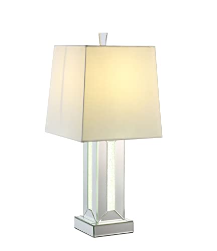 Acme Furniture Noralie Table Lamp, Mirrored &amp; Faux Stones