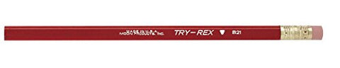 Try Rex 258762 Triangular Primary Pencil with Eraser, Red (pack of 12)