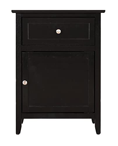 Lzzy 1-Drawer Black Nightstand (25 in. H x 15 in. W x 19 in. D)
