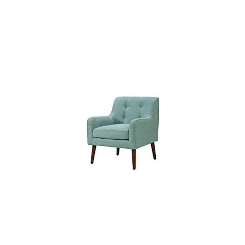 Ryder Mid Century Modern Yellow Woven Textile Fabric Tufted Armchair