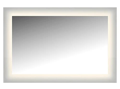LED Lighted Mirror Wall Glow Style With Frosted Glass To The Edge, 36 X 24 With Easy Cleat System