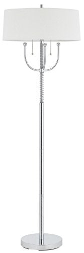 60W X 2 Lesinametal Table Lamp With Linen Shade - Chrome