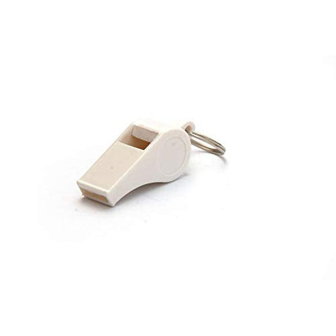 Kemp USA 9&#34; White All-Around Sports Plastic Pea Whistle with Key Hook