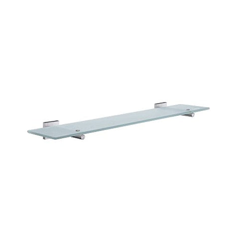 HOUSE BATHROOM GLASS SHELF BRUSHED CHROME