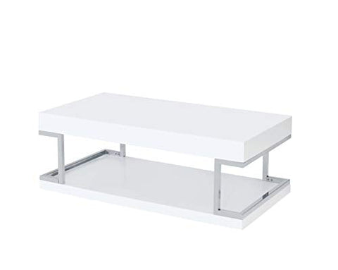 Acme Furniture Aspers Coffee Table, White High Gloss
