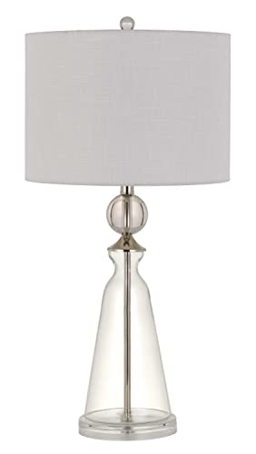 Kingsley Glass Table Lamp With Fabric Drum Shade