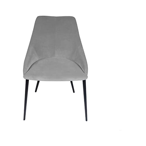 Ouuuhlala Pitch Harmony Light Grey Velvet Upholstered Dining Chair with Conic Legs
