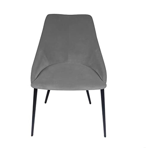 Ouuuhlala Pitch Harmony Stone Grey Velvet Upholstered Dining Chair with Conic Legs