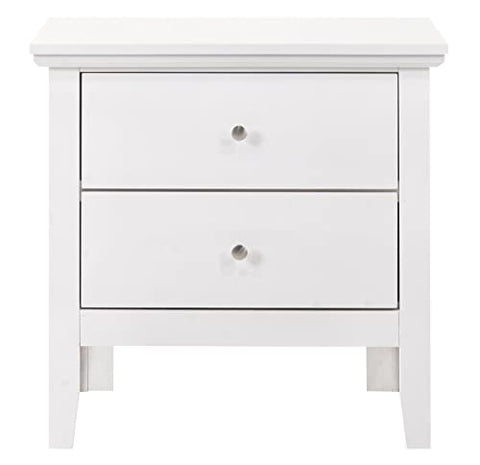 Primo 2-Drawer White Nightstand (24 in. H x 15.5 in. W x 19 in. D)