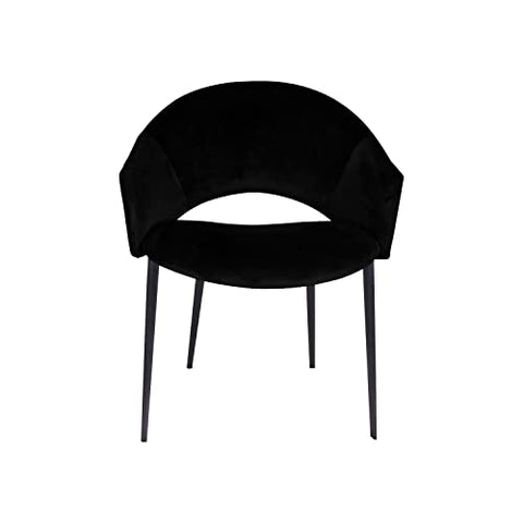 Ouuuhlala Puff Paste Harmony Black Upholstery Dining Chair with Conic Legs