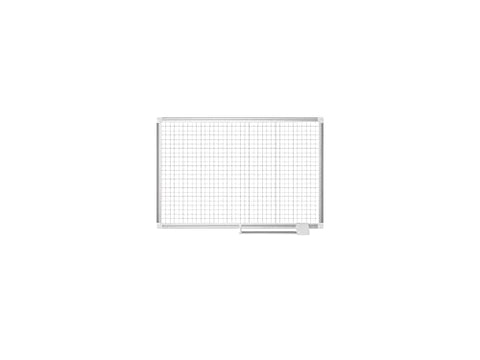 MasterVision Magnetic Porcelain Dry-Erase Planning Board 2 Inches x 2 Inches Grid Aluminum Frame 36 Inches x 48 Inches