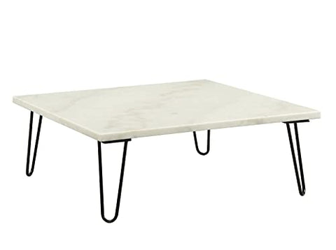 ACME Furniture Coffee Table, White Marble and Black