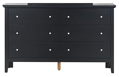 Primo 6-Drawer Black Dresser (36 in. X 16 in. X 59 in.)