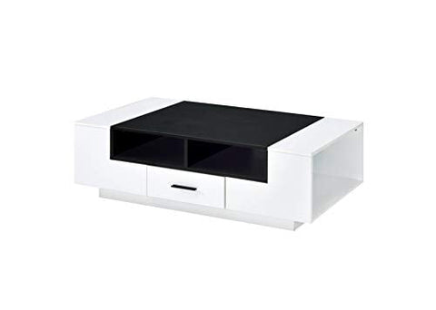 Acme Furniture Armour Coffee Table, White &amp; Black