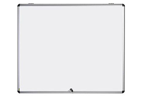 MasterVision Slim Line Magnetic Dry-Erase Enclosed Board Cabinet Single Top Hinged Door 47 Inches x 38.5 Inches