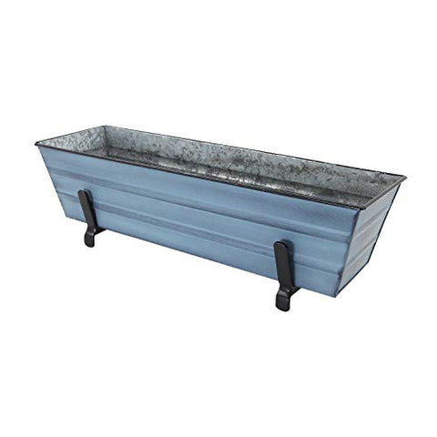 Small Blue Flower Box- Clamp-On Brackets